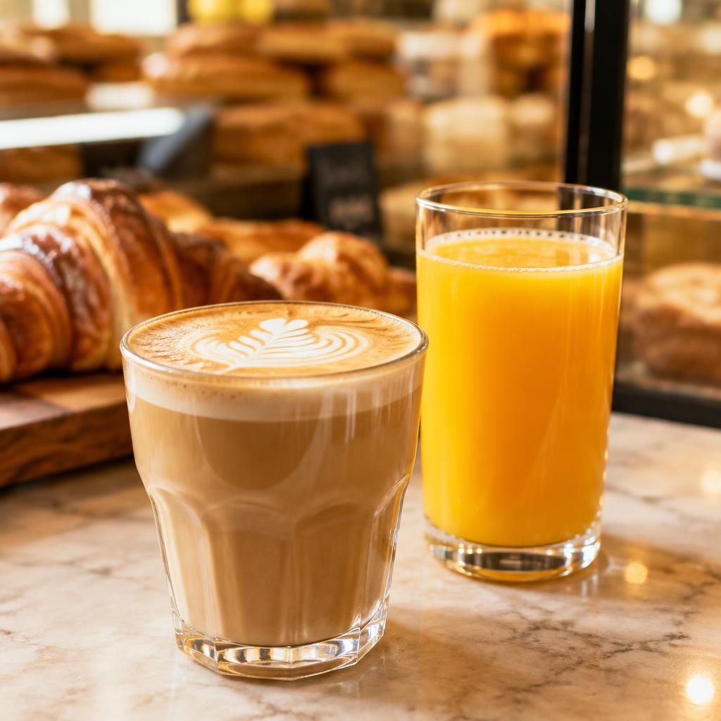Café crème et jus d'orange pressé
